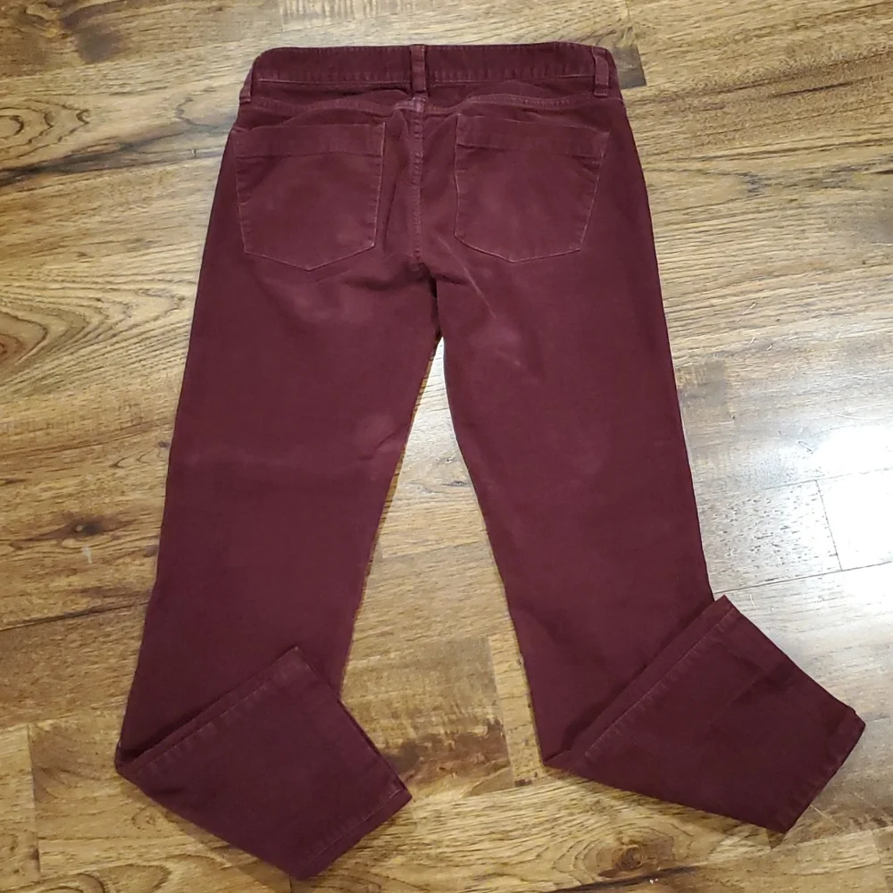Womens J. Crew Matchstick burgundy corduroy jeans size 25S